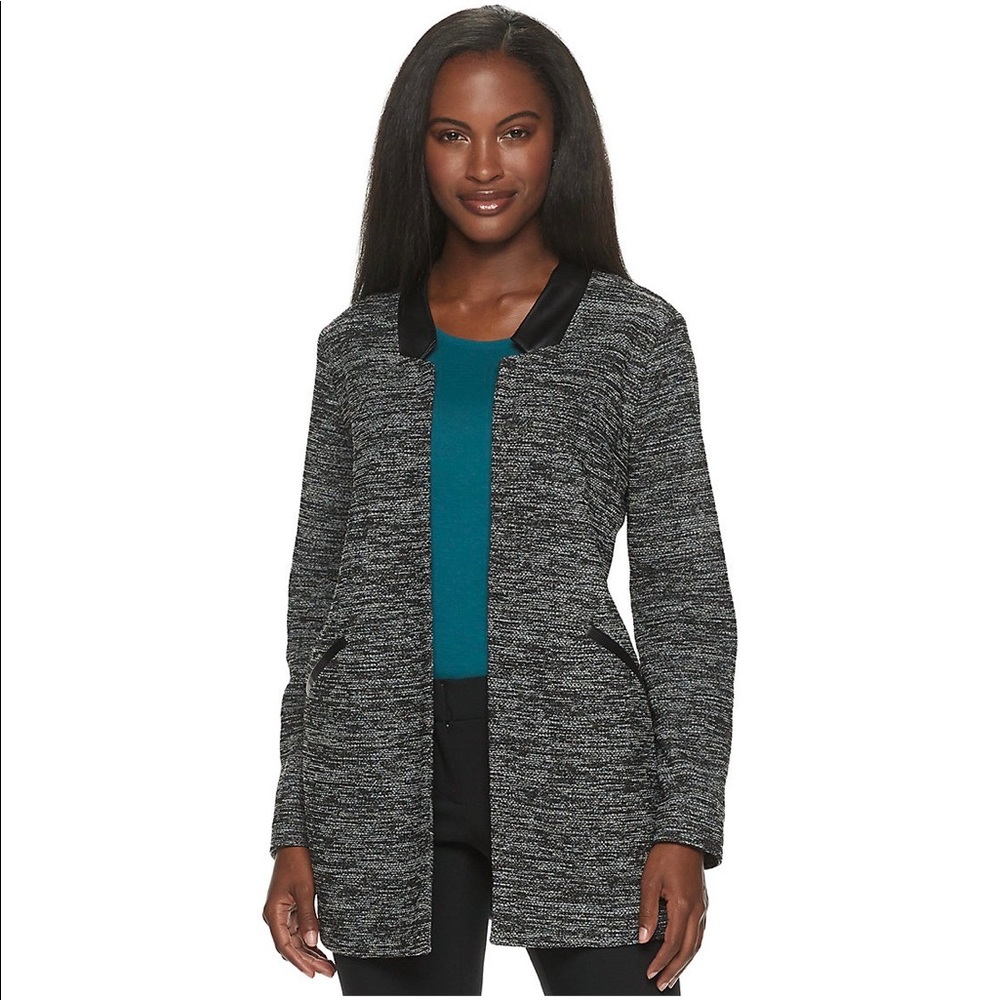 Apt. 9 Faux-Leather Trim Car Coat jacket NEW
